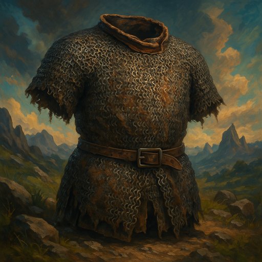Armure de Mailles Usée par les Batailles